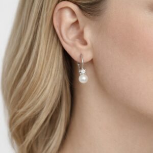 Oorbellen parel moisanite
