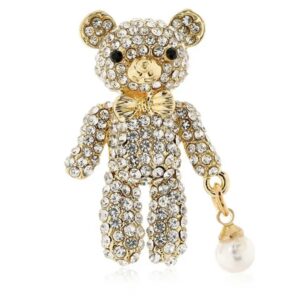 Broche beertje parel