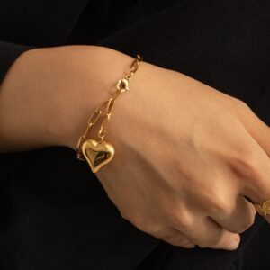 Armband paperclip hart