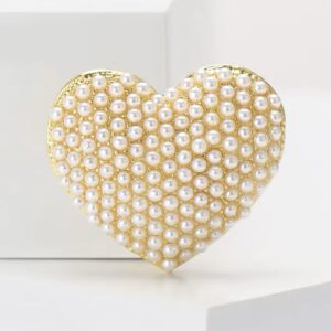 Broche hart met parels