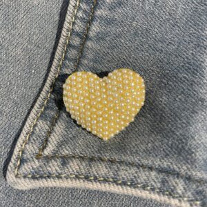 Broche hart met parels