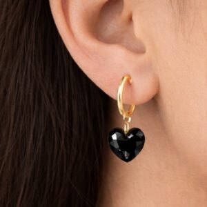 Oorbellen met strass hartjes