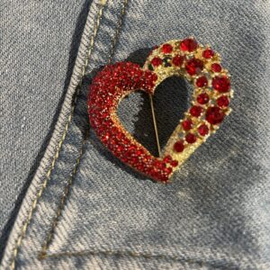 Broche rood hart
