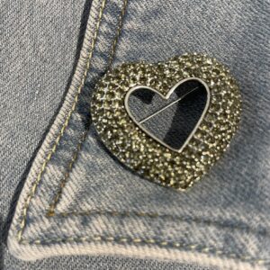 Broche zwart strass hart