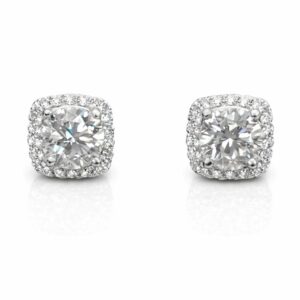 Oorbellen moissanite vierkant