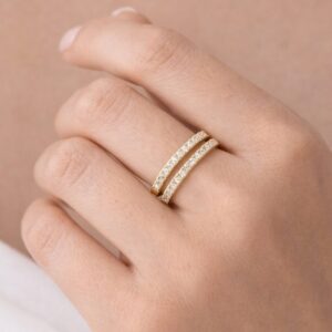 Ring Double Moissanite