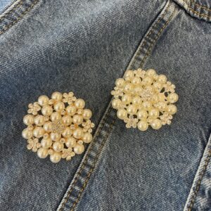 Broche parels zilver