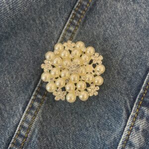 Broche parels zilver