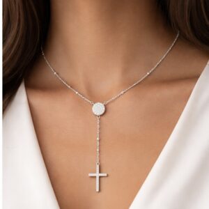 Ketting rozenkrans moissanite