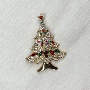 Broche kerstboom strass