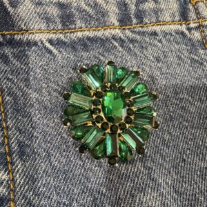 Broche groen strass