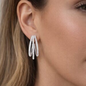 Oorbellen moissanite twist