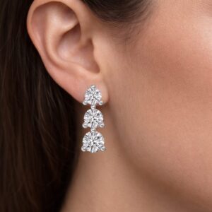 Oorbellen moissanite trio