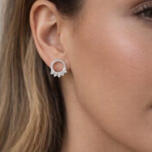 Oorbellen moissanite circle