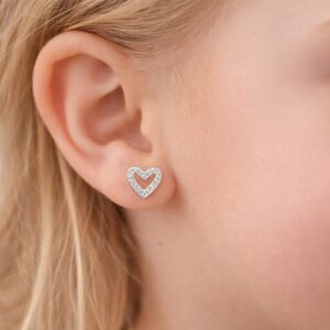 Kinder oorbel hartje zilver