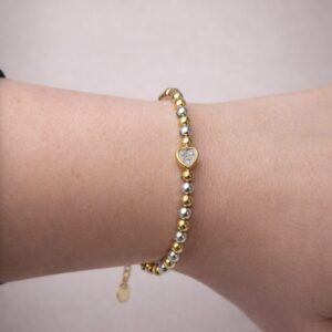 Armband two tone hartje