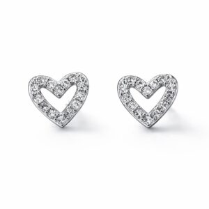 Kinder oorbel hartje zilver