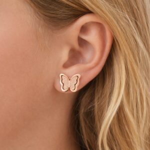 Kinder oorbel 3D vlinder